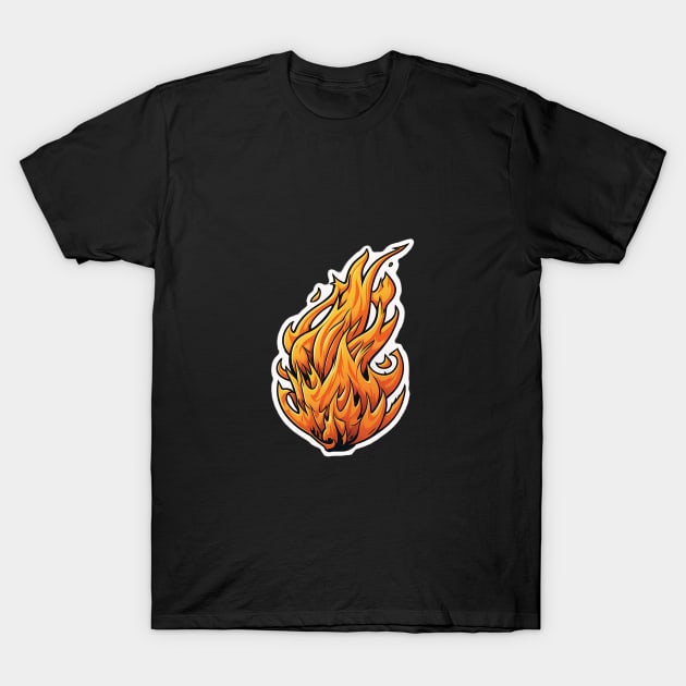 Orange Fire Ball T-Shirt by Trendy Tshirts